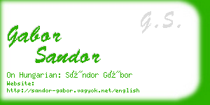 gabor sandor business card